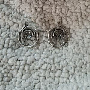 Premier Designs Silver Spiral Dangle Earrings